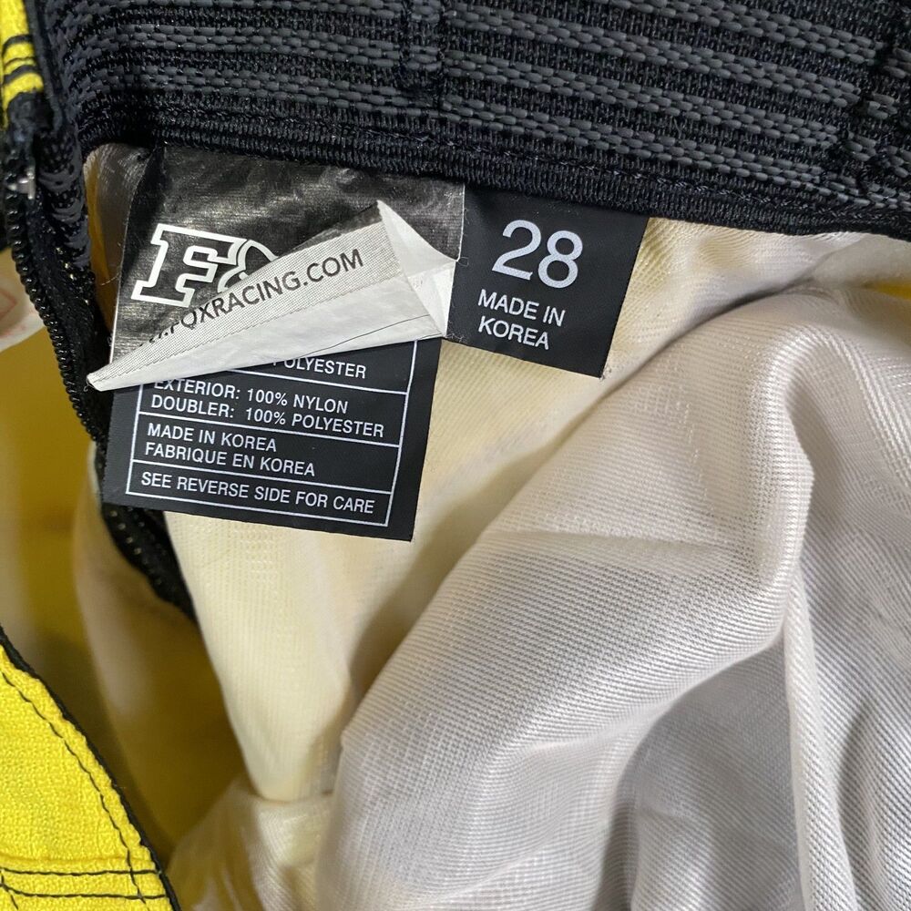 Fox Racing Yellow Motocross Pants Mens Size 28 MX Dirt Bike Off Road Riding Gear - Picture 5 of 6